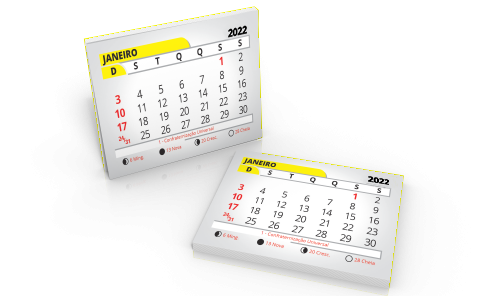 BLOCO DE CALENDÁRIO APERGAMINHADO 56g PARA ÍMÃ 50X50MM 