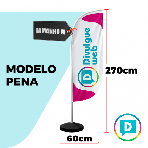 Wind Banner COMPLETO Modelo Pena (MÉDIO)