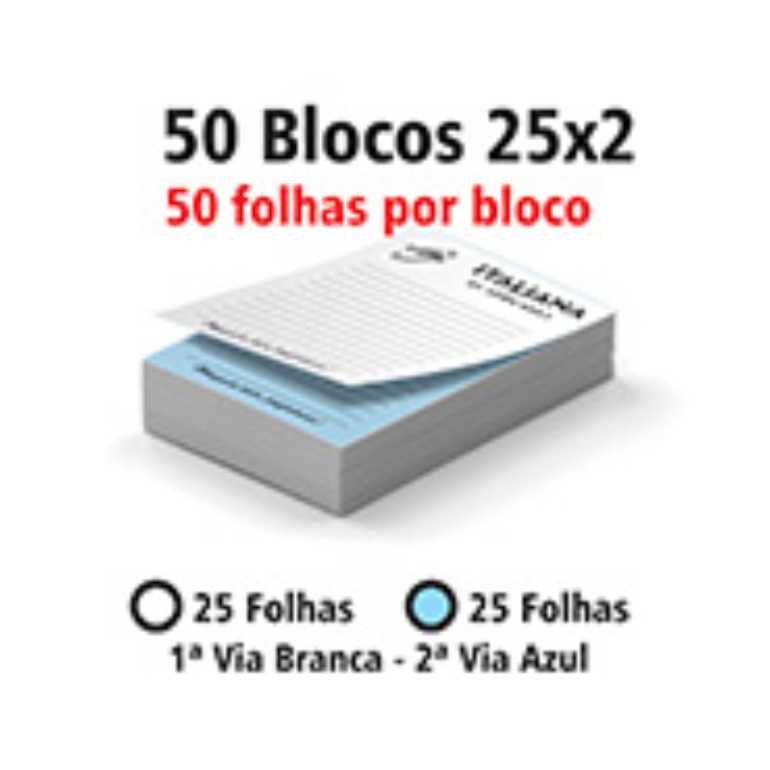 BLOCOS E TALÕES 50 FOLHAS AUTOCOPIATIVO 56g