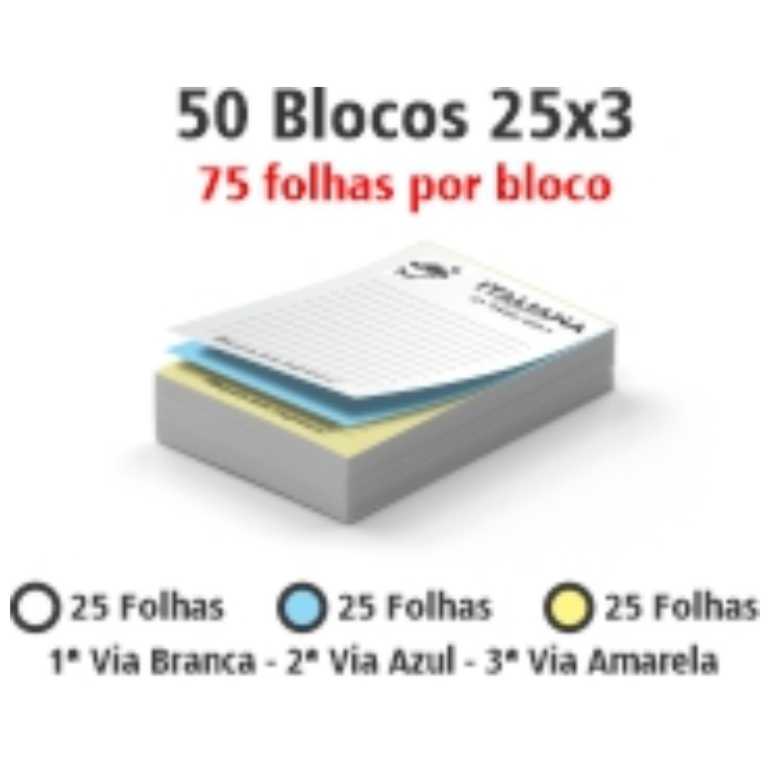 BLOCOS E TALÕES 75 FOLHAS AUTOCOPIATIVO 56g
