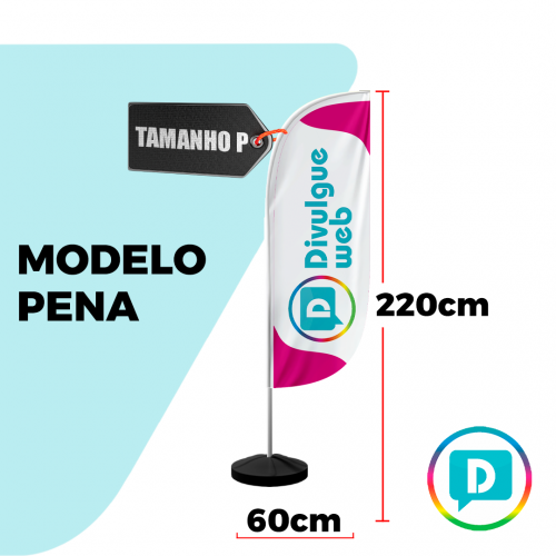 Wind Banner COMPLETO Modelo Pena (PEQUENO)