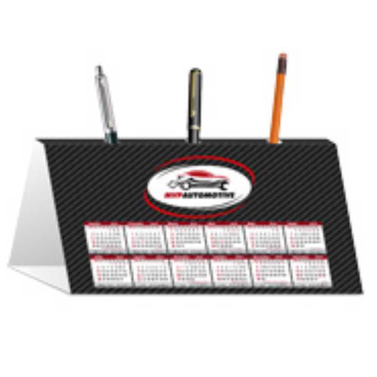 CALENDÁRIO DE MESA PORTA CANETA COUCHÊ BRILHO 275g SEM VERNIZ 