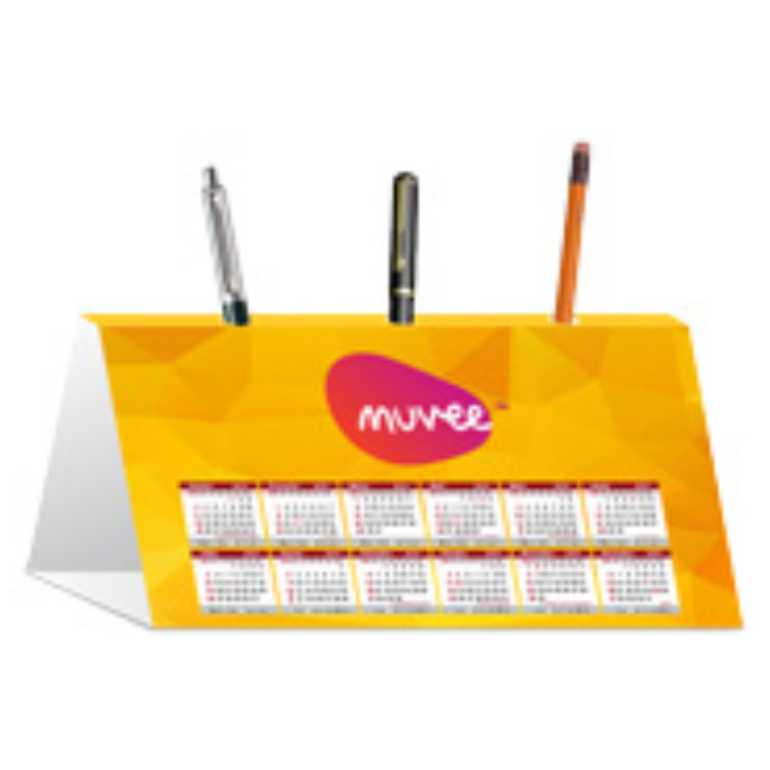 CALENDÁRIO DE MESA PORTA CANETA DUPLEX 250g SEM VERNIZ 