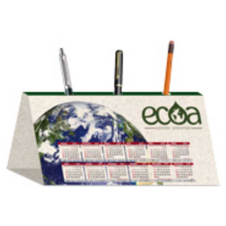 CALENDÁRIO DE MESA PORTA CANETA RECICLATO 250g SEM VERNIZ 