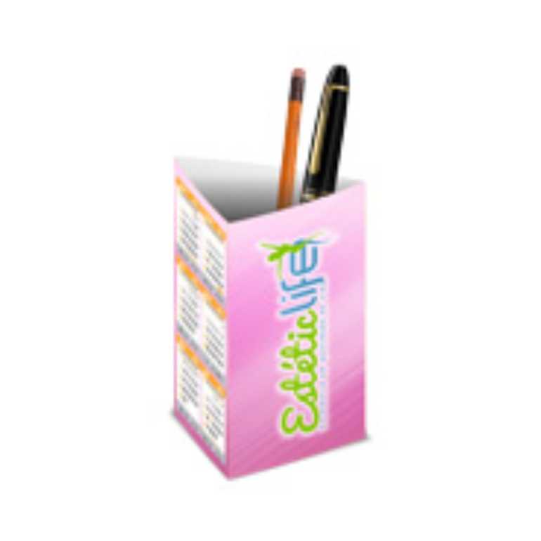 CALENDÁRIO DE MESA PORTA CANETA COUCHÊ BRILHO 275g SEM VERNIZ 