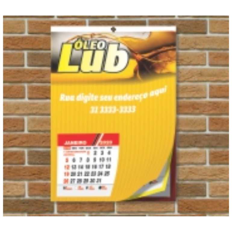 CALENDÁRIO DE PAREDE COUCHÊ BRILHO 115g SIMPLES COM FURO CENTRAL 