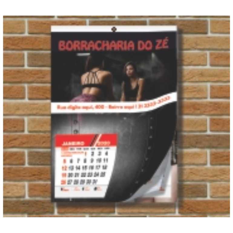 CALENDÁRIO DE PAREDE COUCHÊ BRILHO 115g SIMPLES COM FURO CENTRAL 