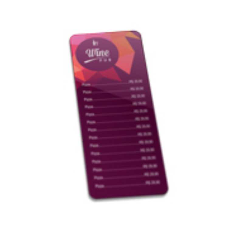 CARDÁPIO PLASTICO COMPACTO 105X300MM 