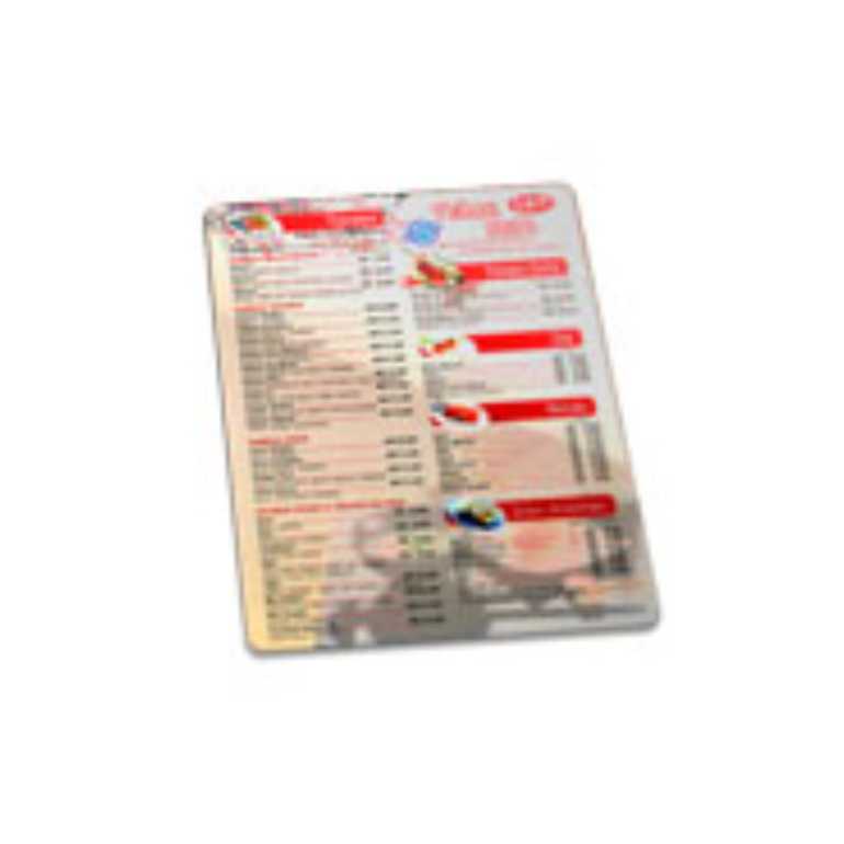 CARDÁPIO PLASTICO COMPACTO 150X210MM 