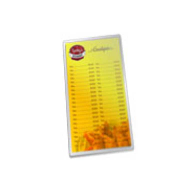 CARDÁPIO COUCHÊ PLAST. RIGIDA 105X300MM 