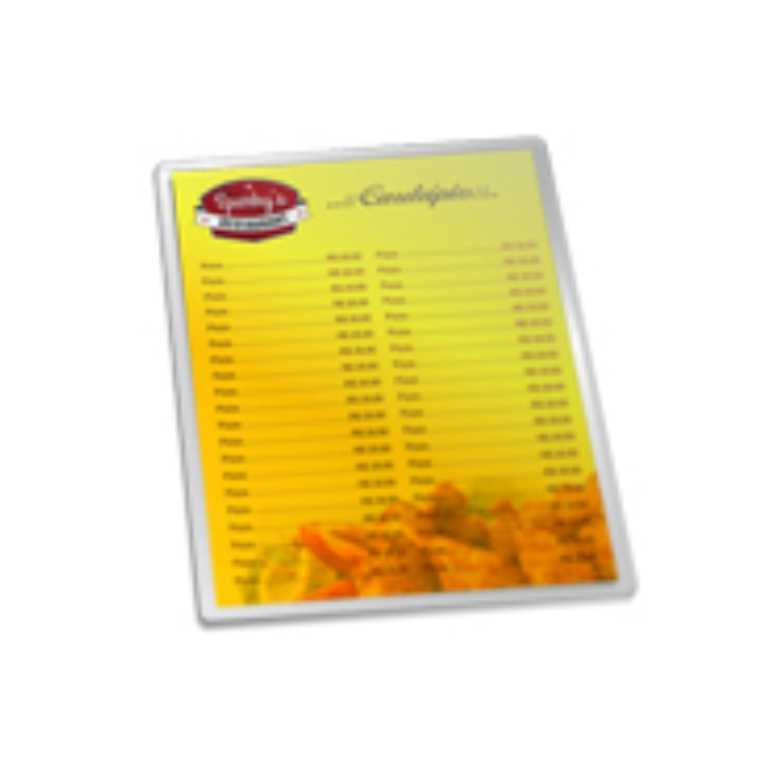 CARDÁPIO COUCHÊ PLAST. RIGIDA 210X300MM 