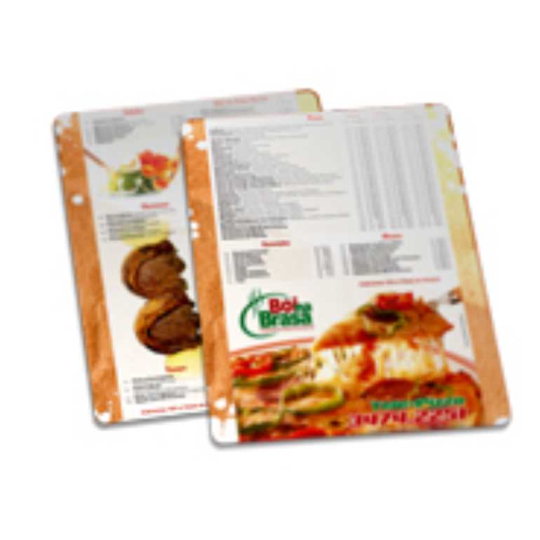 CARDÁPIO PVC BRANCO 210X300MM 