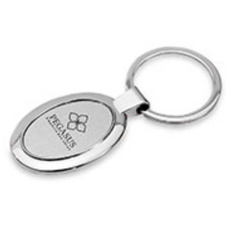 CHAVEIRO ACO GRAVACAO A LASER OVAL 