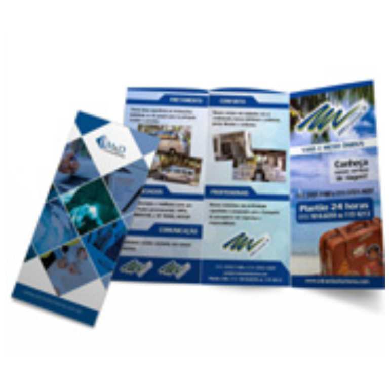 FOLDERS E MALA DIRETA COUCHÊ BRILHO 150g 2 DOBRAS